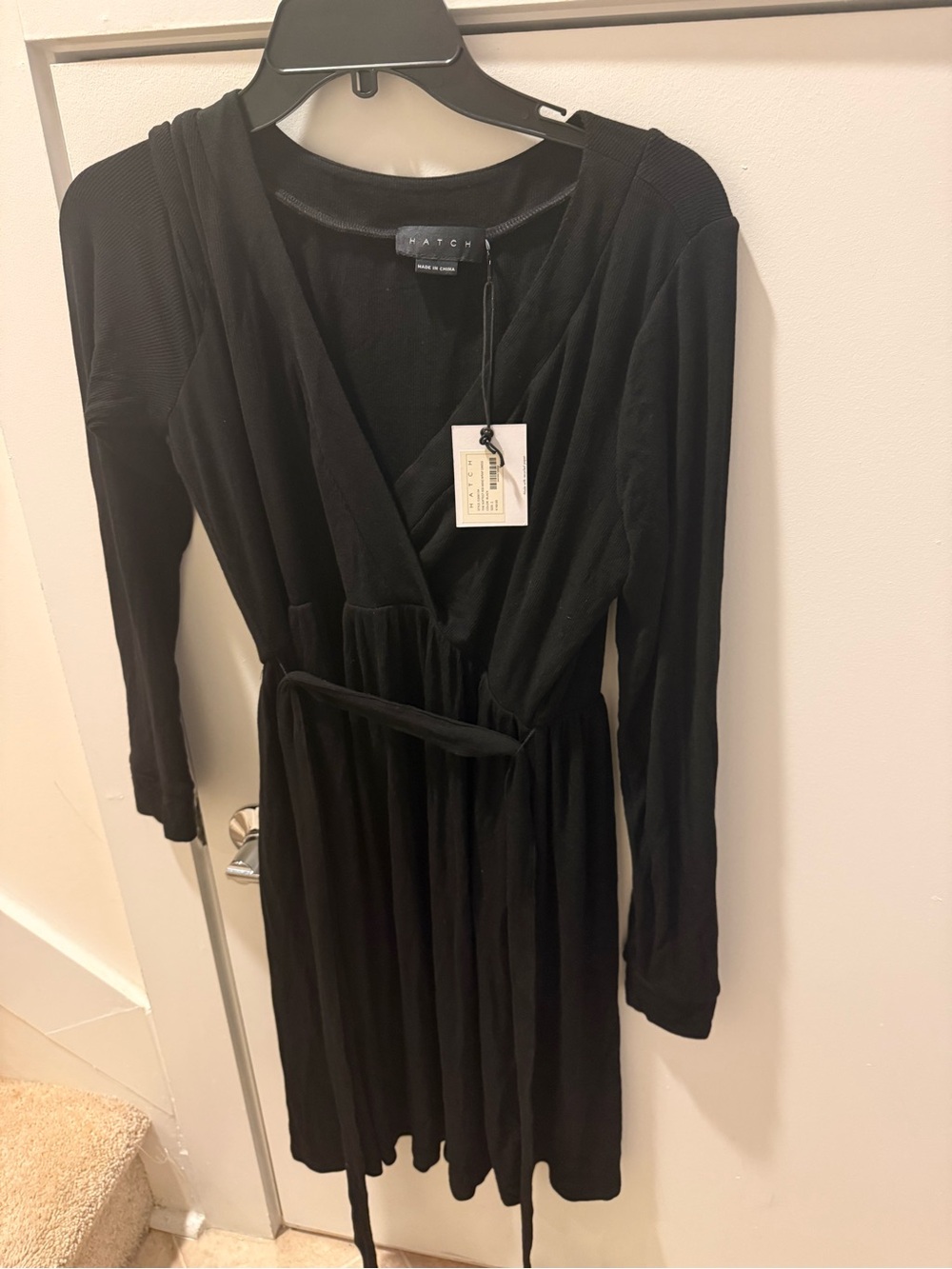 Hatch Maternity Black Long Sleeve Wrap Dress